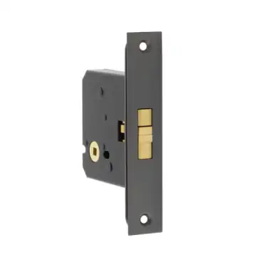 Click Here To Enlarge This Photo Of JL840DB Frelan Hardware Jedo Sliding Door Bathroom Lock &lpar;56mm Backset&rpar; Dark Bronze