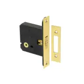 JL840PB Frelan Hardware Jedo Sliding Door Bathroom Lock &lpar;56mm Backset&rpar; Polished Brass