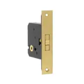 JL840SB Frelan Hardware Jedo Sliding Door Bathroom Lock &lpar;56mm Backset&rpar; Satin Brass