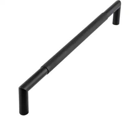 Click Here To Enlarge This Photo Of JMB8 Frelan Hardware Nero Matt Black Mitred Knurled Pull Handle 425mm x 19mm &lpar;Bolt Through&rpar;