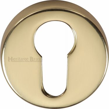 Click Here To Enlarge This Photo Of V4008-PB Heritage Brass Euro Profile Cylinder Escutcheon Polished Brass Finish