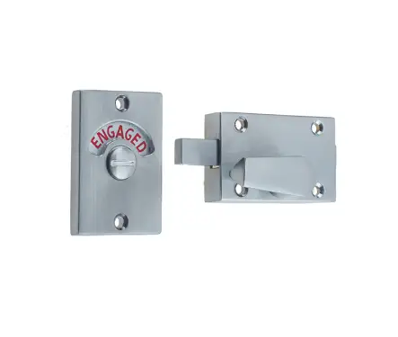 Click Here To Enlarge This Photo Of JV2662SC Frelan Hardware Jedo Bathroom Indicator Bolt 61mm x 42mm Satin Chrome