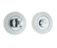 JV2666PCSC Frelan Hardware Jedo Designer Turn & Release on Round Rose without Indicator 50x10mm Satin &sol; Polished Chrome