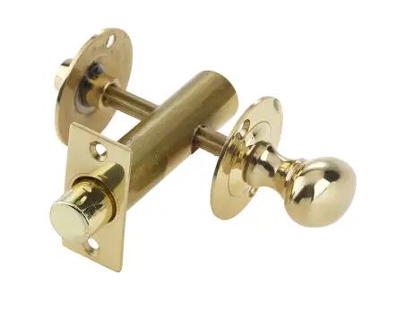 Click Here To Enlarge This Photo Of JV2689PB Frelan Hardware Jedo Bathroom Bolt c&sol;w Mortice Bolt Polished Brass