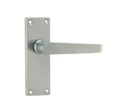 Click Here To Enlarge This Photo Of JV31SC Frelan Hardware Jedo Victorian Straight Door Handles on Short Latch Plate Satin Chrome
