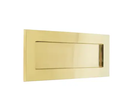 Click Here To Enlarge This Photo Of JV36APB Frelan Hardware Jedo Plain Victorian Letter Plate 305mm x 100mm &lpar;270mm Centres&rpar; Polished Brass