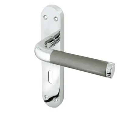 Click Here To Enlarge This Photo Of JV431PCSC Frelan Hardware Jedo Twin Suite Door Handles on Lockplate Polished Chrome&sol;Satin Chrome