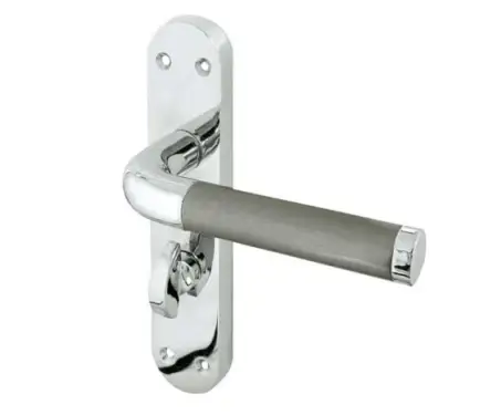 Click Here To Enlarge This Photo Of JV433PCSC Frelan Hardware Jedo Twin Suite Door Handles on Bathroom Plate Polished Chrome&sol;Satin Chrome