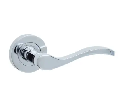 Click Here To Enlarge This Photo Of JV550PC Frelan Hardware Jedo Turin Door Handles on Rose Polished Chrome