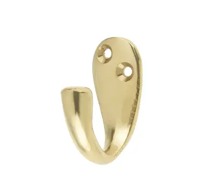 Click Here To Enlarge This Photo Of JV61PB Frelan Hardware Jedo Single Robe Hook 44mm Polished Brass