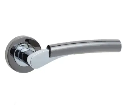Click Here To Enlarge This Photo Of JV760PCBN Frelan Hardware Jedo Arkus Door Handles on Rose Polished Chrome&sol;Polished Black Nickel