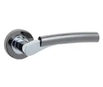 JV760PCBN Frelan Hardware Jedo Arkus Door Handles on Rose Polished Chrome&sol;Polished Black Nickel