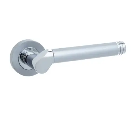 Click Here To Enlarge This Photo Of JV765PCSC Frelan Hardware Jedo Octavia Door Handles on Rose Polished Chrome&sol;Satin Chrome