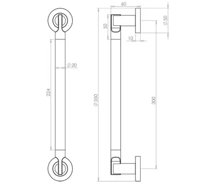 Click Here To Enlarge This Photo Of JV792PCSC Frelan Hardware Jedo Lydia Pull Handle 305mm Polished Chrome &sol; Satin Chrome