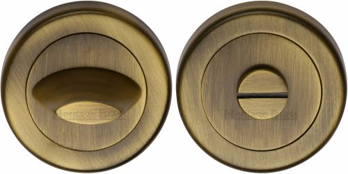 Click Here To Enlarge This Photo Of V4043-AT Heritage Brass Thumbturn & Emergency Release For Bathroom & Bedroom Doors Antique Brass Finish