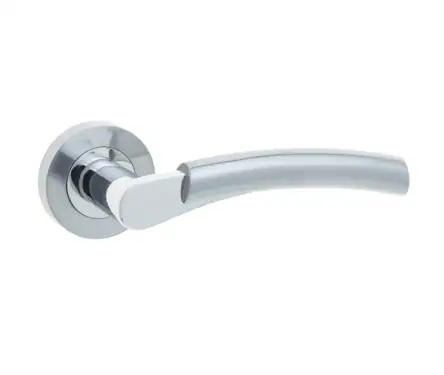 Click Here To Enlarge This Photo Of JV860PCSC Frelan Hardware Jedo Capri Door Handles on Rose Polished Chrome&sol;Satin Chrome
