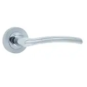 JV861PCSC Frelan Hardware Jedo Lorenzo Door Handles on Rose Polished Chrome&sol;Satin Chrome