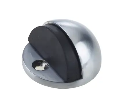 Click Here To Enlarge This Photo Of JV86SC Frelan Hardware Jedo Oval Floor Mounted Door Stop &lpar;No Rose&rpar;  46x26mm Satin Chrome