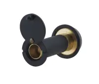JV944BL Frelan Hardware Jedo 180 Degree Fire Rated Door Viewer to tit 35-55mm Doors Matt Black c&sol;w Intumescent