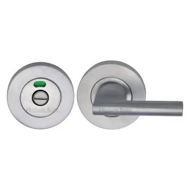 Click Here To Enlarge This Photo Of V4048-SC Heritage Brass Indicator Turn & Release For Bathroom Doors Satin Chrome Finish