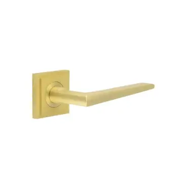 Click Here To Enlarge This Photo Of BUR10KIT241 Frelan Hardware Burlington 'Mayfair' Door Handles on Square Stepped Satin Brass