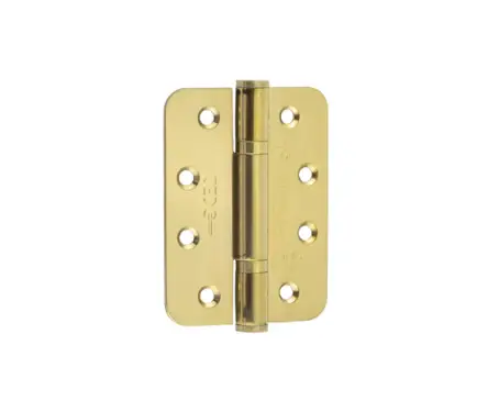 Click Here To Enlarge This Photo Of J9633PVD Frelan Hardware Certifire Grade 13 &lpar;Stainless Steel&rpar; Radius 3 Knuckle Polymer Bearing Hinges 102mm x 76mm x 3mm Polished Brass &lpar;Pack of 3&rpar;