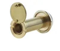 JV945PB Frelan Hardware Jedo 180 Degree Fire Rated Door Viewer to tit 50-70mm Doors Polished Brass c&sol;w Intumescent