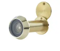 JV945SB Frelan Hardware Jedo 180 Degree Fire Rated Door Viewer to tit 50-70mm Doors Satin Brass c&sol;w Intumescent