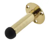 JV9551APB Frelan Hardware Jedo Cylinder Wall Mounted Door Stop &lpar;No Rose&rpar;  on Rose 65mm Polished Brass