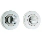 JV2666PCSN Frelan Hardware Jedo Designer Turn & Release on Round Rose without Indicator 50x10mm Polished Chrome &sol; Satin Nickel
