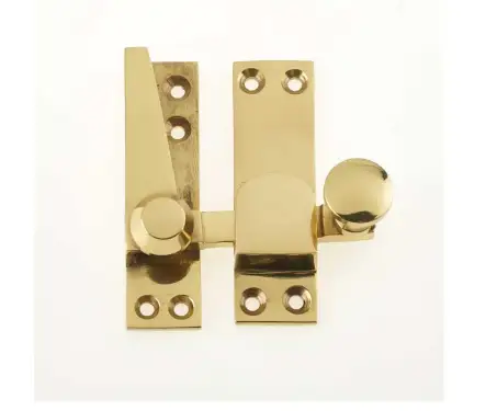 Click Here To Enlarge This Photo Of JV4200PB Frelan Hardware Jedo Heavy Quadrant Sash Fastener 70x20mm Polished Brass
