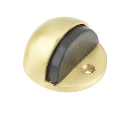 Click Here To Enlarge This Photo Of JV86SB Frelan Hardware Jedo Oval Floor Mounted Door Stop &lpar;No Rose&rpar;  46x26mm Satin Brass