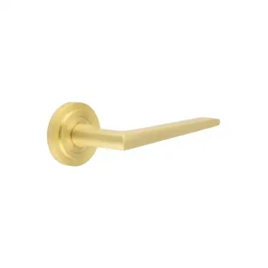 Click Here To Enlarge This Photo Of BUR10KIT237 Frelan Hardware Burlington 'Mayfair' Door Handles on Stepped Rose Satin Brass