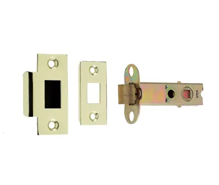 Click Here To Enlarge This Photo Of JL6666S-100 Frelan Hardware Jedo Double Sprung Tubular Latch 96mm Polished Brass &sol; Satin Chrome