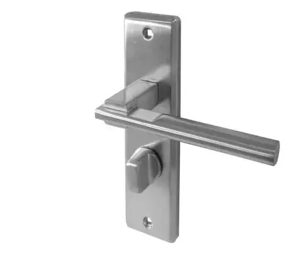 Click Here To Enlarge This Photo Of JV3023SC Frelan Hardware Delta Suite Door Handles on Bathrooom Plate Satin Chrome