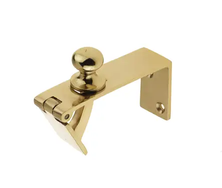 Click Here To Enlarge This Photo Of JV73PB Frelan Hardware Jedo Counter Flap Catch 80x38mm Polished Brass