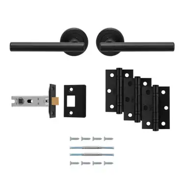 Click Here To Enlarge This Photo Of UDP011MB&sol;INTB - Carlisle Brass 'Faro' Ultimate Door Pack - Matt Black