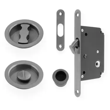 Click Here To Enlarge This Photo Of AW110RDBZPVD - Alexander & Wilks Radius Sliding Door Lock Set &lpar;Round Roses&rpar;  - Dark Bronze PVD