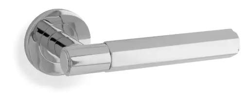Click Here To Enlarge This Photo Of AW224PC - Alexander & Wilks Spitfire Hex Lever on Round Rose - Polished Chrome