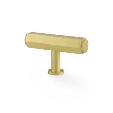 Click Here To Enlarge This Photo Of AW829-55-SB - Alexander & Wilks Vesper Hex 55mm T-Bar Cabinet Knob - Satin Brass