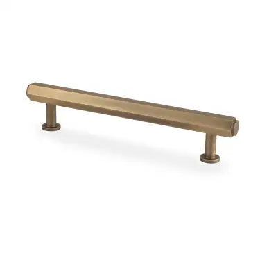 Click Here To Enlarge This Photo Of AW830-128-AB - Alexander & Wilks Vesper Hex T-Bar Cabinet Pull - Antique Brass - 128mm c&sol;c