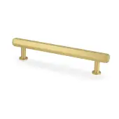 AW830-128-SB - Alexander & Wilks Vesper Hex T-Bar Cabinet Pull - Satin Brass - 128mm c&sol;c