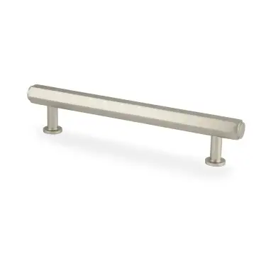Click Here To Enlarge This Photo Of AW830-128-SN - Alexander & Wilks Vesper Hex T-Bar Cabinet Pull - Satin Nickel - 128mm c&sol;c