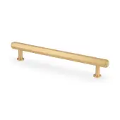 AW830-160-SB - Alexander & Wilks Vesper Hex T-Bar Cabinet Pull - Satin Brass - 160mm c&sol;c