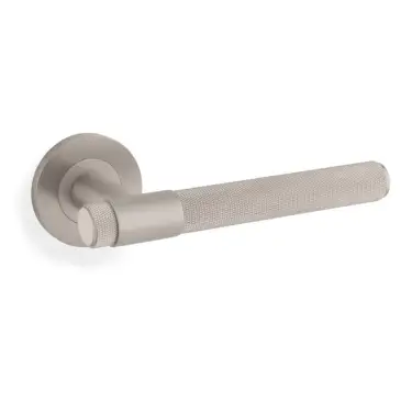 Click Here To Enlarge This Photo Of AW240SNPVD - Alexander & Wilks Knurled Kingston Lever on Round Rose - Satin Nickel PVD