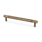 AW846-160-AB - Alexander & Wilks Diamond Cut T-Bar Cabinet Pull - Antique Brass - 160mm c&sol;c