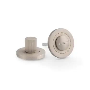 Click Here To Enlarge This Photo Of AW792SN - Alexander & Wilks Thumbturn & Release Reeded on 50x6mm Rose - Satin Nickel