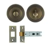 UDP&sol;BATH30&sol;AB Carlisle Brass Antique Brass Bathroom  Pack with Matching Turn & Release and 76mm Tubular Deadbolt