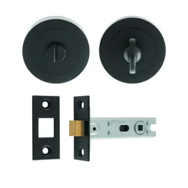 Click Here To Enlarge This Photo Of UDP&sol;BATH30&sol;MB Carlisle Brass Matt Black Bathroom  Pack with Matching Turn & Release and 76mm Tubular Deadbolt
