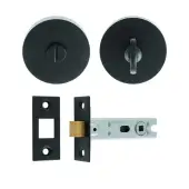UDP&sol;BATH30&sol;MB Carlisle Brass Matt Black Bathroom  Pack with Matching Turn & Release and 76mm Tubular Deadbolt